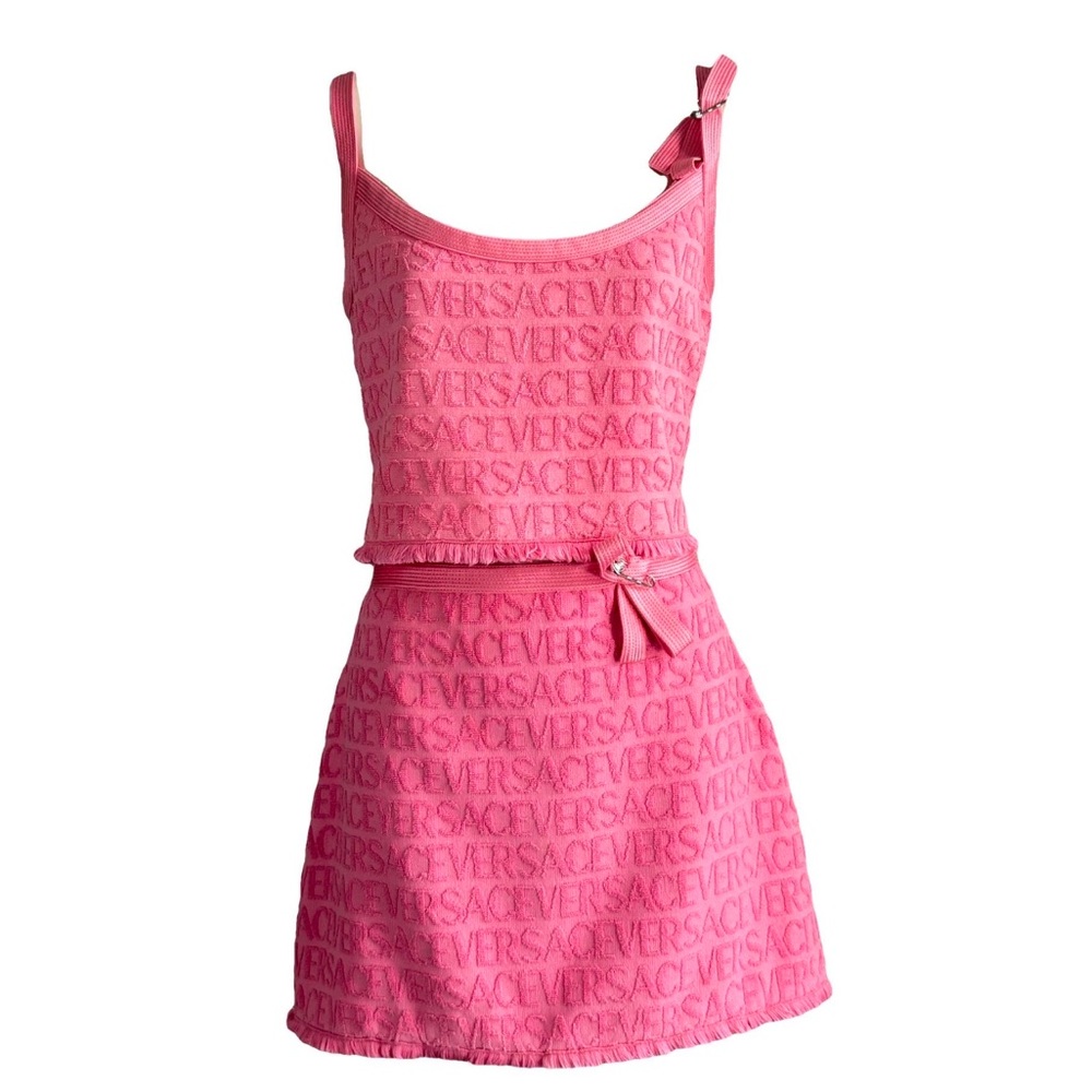 Versace Pink Dua Lipa Miniskirt Set